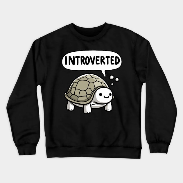 Introverted Happy Turtle Crewneck Sweatshirt by DoodleDashDesigns